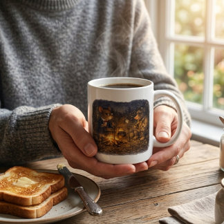 Tux & Twitch Campfire Evening Coffee Mug