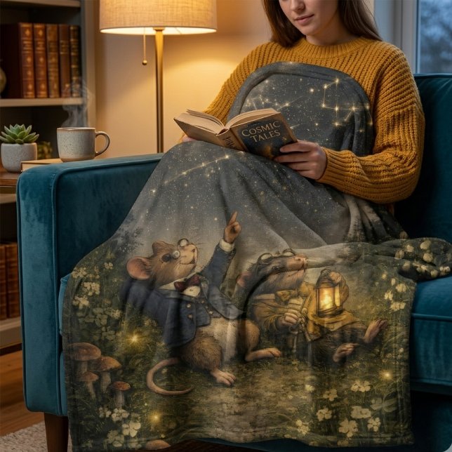 Tux & Twitch Under the Stars Fleece Blanket (Creator Uploaded)