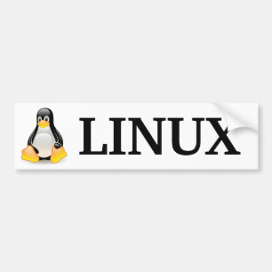 Tux with Linux Bumper Sticker