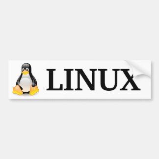Tux with Linux Bumper Sticker
