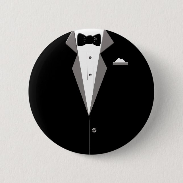 Tuxedo Art 2 Inch Round Button (Front)