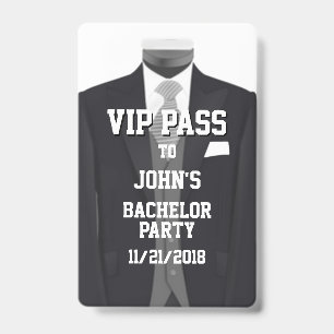 Tuxedo Bachelor Party VIP Badge