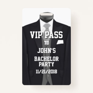 Tuxedo Bachelor Party VIP Badge