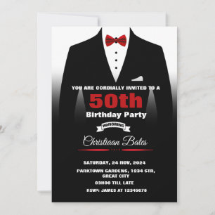 Tuxedo Birthday Invitation