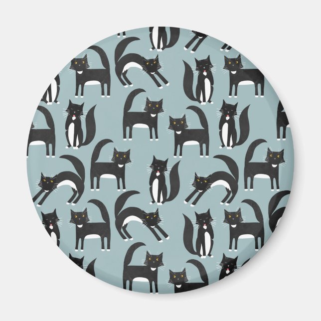 Tuxedo Black and White Cats Magnet (Front)