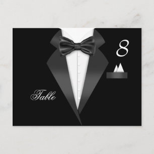 Tuxedo Black Table Number Seating Place Card