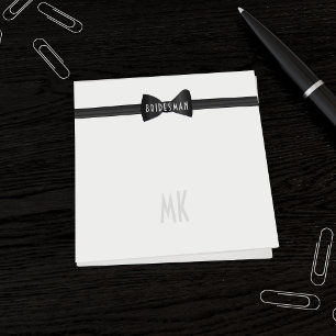 Tuxedo Black Tie Bridal Party 1920s Wedding Favour Post-it Notes