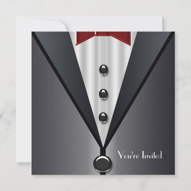 Tuxedo Black Tie Formal Event Black Tie Party Invitation (Front)