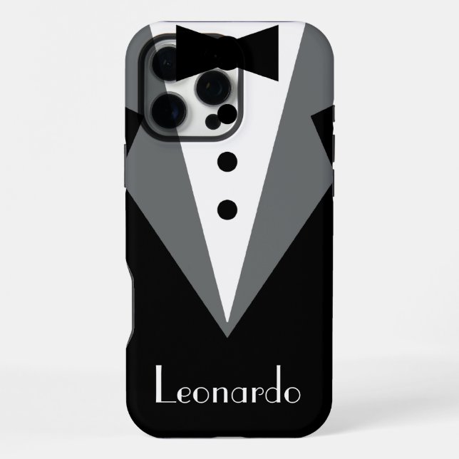 Tuxedo Black Tie Personalized iPhone Case (Back)