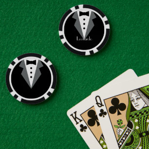 Tuxedo Black Tie Personalized Poker Chips