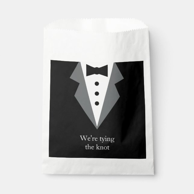 Tuxedo Black Tie Wedding Favour Bag (Front)