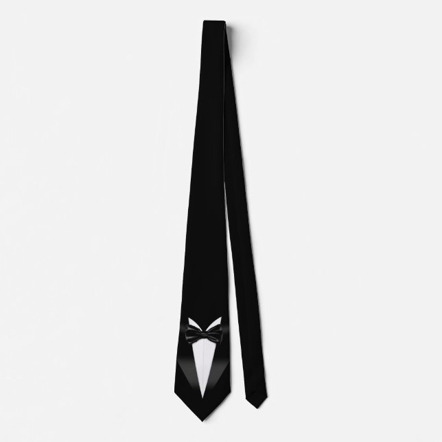 Tuxedo Black White Bow Tie (Front)