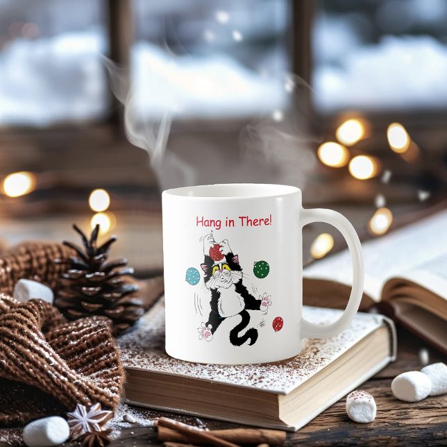 Tuxedo Black White Christmas Cat Coffee Mug (Creator Uploaded)