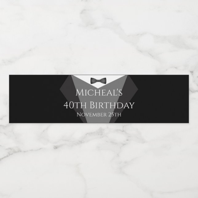 Tuxedo bottle label black silver (Single Label)