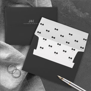 Tuxedo Bow Tie & Buttons Pattern Black ID1090 Envelope
