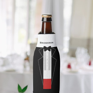 Tuxedo Bridesman Customisable Bottle Cooler