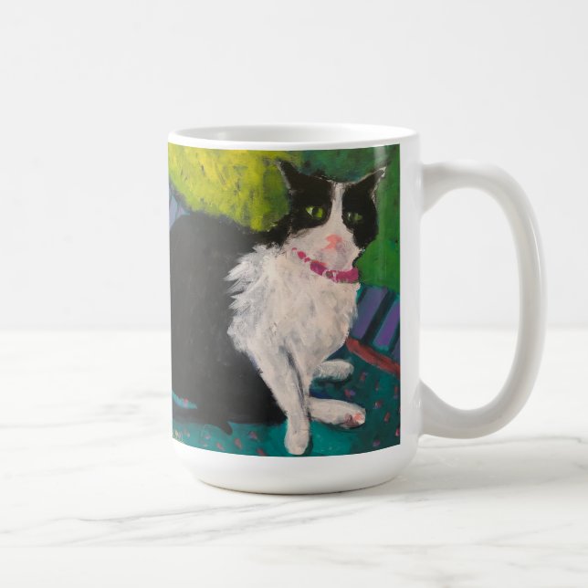 Tuxedo Cat 15 oz Mug  (Right)