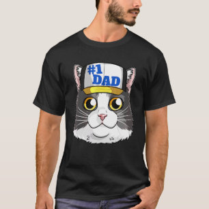 Tuxedo Cat 1 Dad Kitten Fathers Day T-Shirt