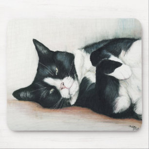 "Tuxedo Cat" Art Mouse Pad