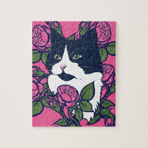 Tuxedo Cat Artwork Jigsaw Puzzle