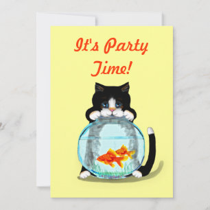 Tuxedo Cat avec invitation au poisson