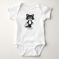 Tuxedo cat baby bodysuit