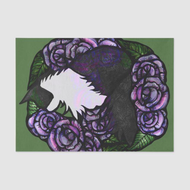 Tuxedo Cat Black and white kitty cats              Tissue Paper (Front)