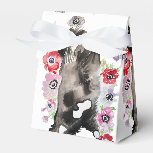 Tuxedo Cat Black White Cats Birthday Favor Box (Front Side)
