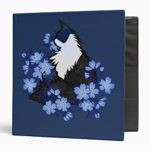 Tuxedo Cat blue tuxedo cats artwork tuxie cat      Binder
