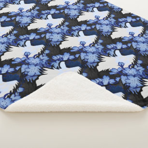 Tuxedo Cat blue tuxedo cats artwork tuxie cat      Sherpa Blanket