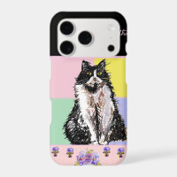 Tuxedo Cat Cats Pastel Pink Girls Customizable