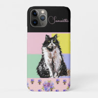 Tuxedo Cat Cats Pastel Pink Girls Customizable