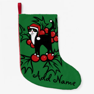 Tuxedo Cat Christmas Small Christmas Stocking