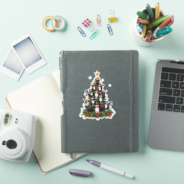 Tuxedo Cat Christmas Tree Tuxedo Cat Lights Xmas M (iPad Cover)