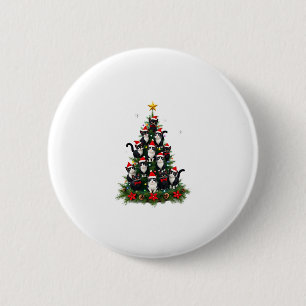 Tuxedo Cat Christmas Tree Tuxedo Cat Lights Xmas M 2 Inch Round Button