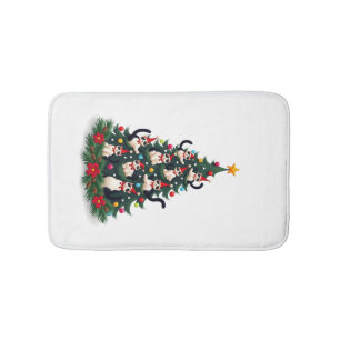 Tuxedo Cat Christmas Tree Tuxedo Cat Lights Xmas M Bath Mat