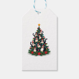 Tuxedo Cat Christmas Tree Tuxedo Cat Lights Xmas M Gift Tags
