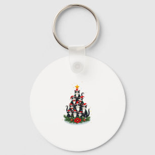 Tuxedo Cat Christmas Tree Tuxedo Cat Lights Xmas M Keychain