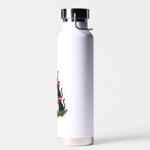 Tuxedo Cat Christmas Tree Tuxedo Cat Lights Xmas M Water Bottle