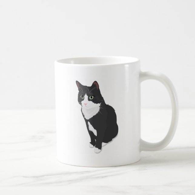 Tuxedo Cat Coffee Mug (Right)