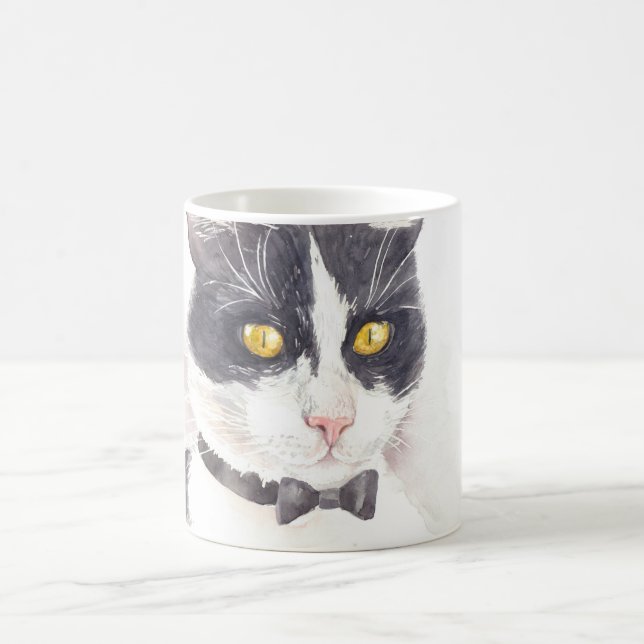 Tuxedo cat coffee mug (Center)