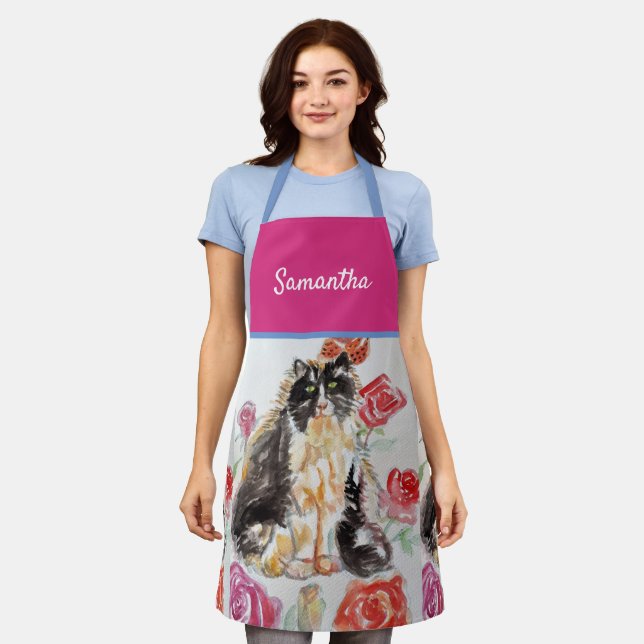 Tuxedo Cat Cute Cats Black White Animal Pet Apron (Worn)