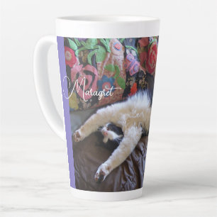 Tuxedo Cat Cute doing a Mexican Wave Funny Cats Latte Mug