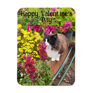 Tuxedo Cat Cute Funny Valentines Wifes Name Magnet