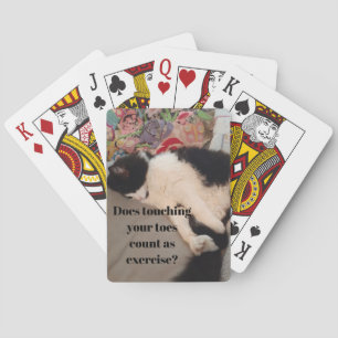 Tuxedo Cat Funny Quote Black and White Cats Girls Playing Cards