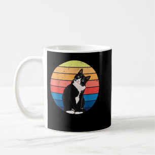 Tuxedo Cat Gift Retro Colours for Animal Lovers  Coffee Mug