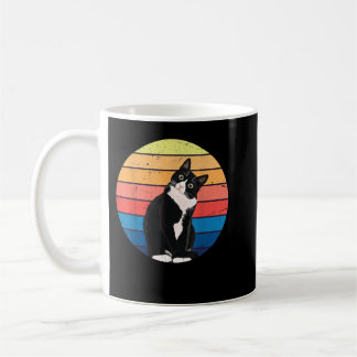 Tuxedo Cat Gift Retro Colours for Animal Lovers  Coffee Mug