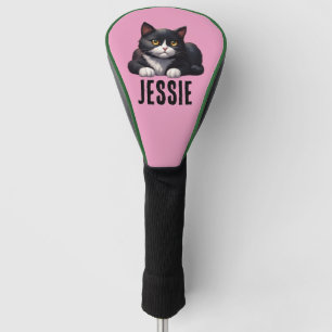 TUXEDO CAT GOLF HEAD COVER PERSONALIZED