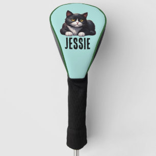 TUXEDO CAT GOLF HEAD COVER PERSONALIZED