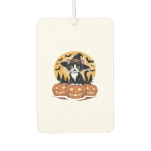 Tuxedo Cat Halloween Witch Cute Pumpkins Essential Air Freshener
